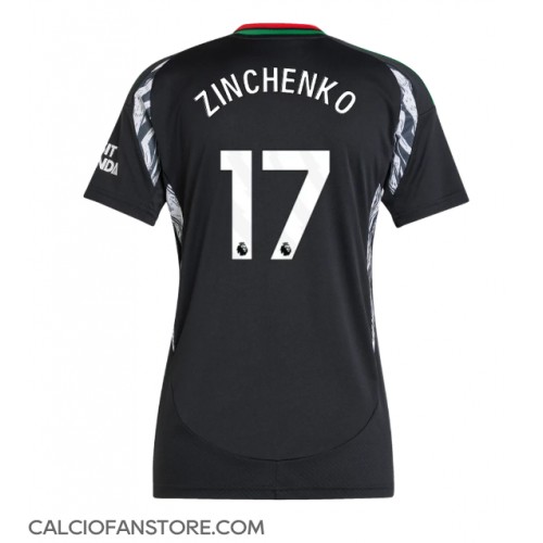 Maglia Calcio Arsenal Oleksandr Zinchenko #17 Seconda Divisa Donna 2024-25 Manica Corta